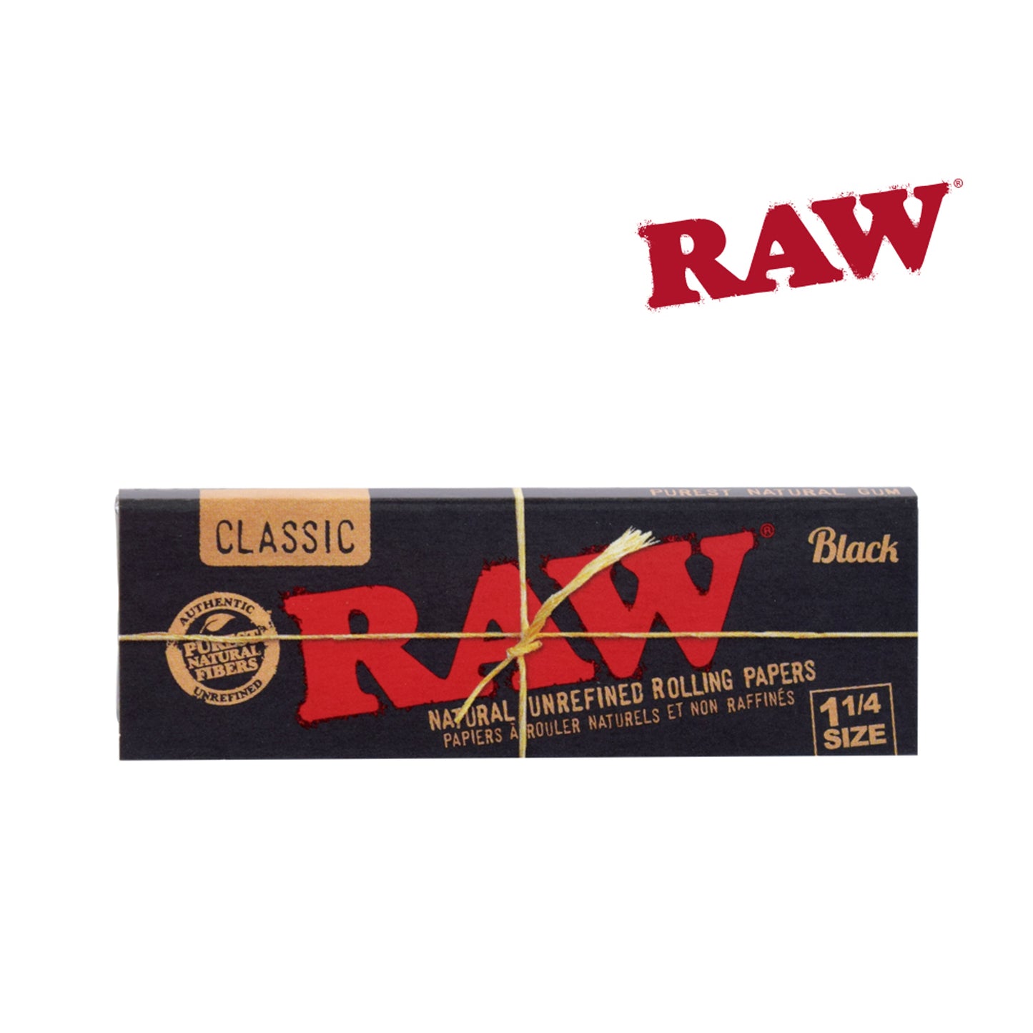 RAW Black 1¼ Rolling Papers 24pk ā Ultra-thin eco-friendly rolling paper box