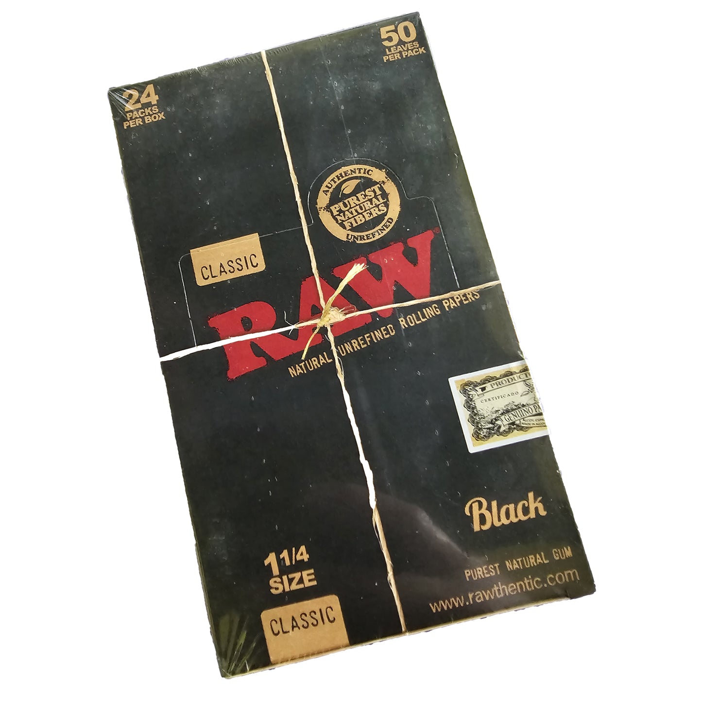 RAW Black 1¼ Rolling Papers 24pk ā Ultra-thin eco-friendly rolling paper box