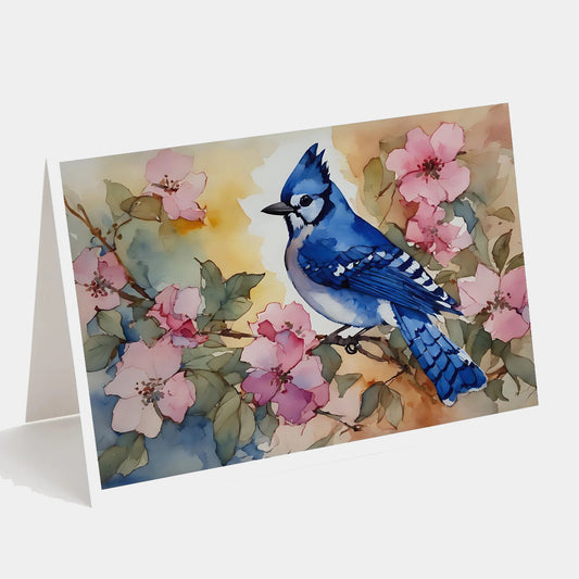 Caroline's Treasures Blue Jay Greeting Cards -8 Pk