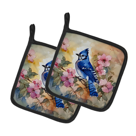 Caroline's Treasures Blue Jay Pot Holders -Set of 2