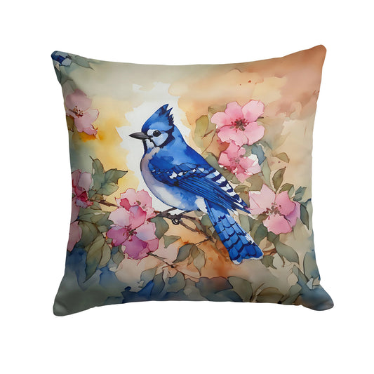 Caroline’s Treasures Blue Jay 14” x 14” Throw Pillow