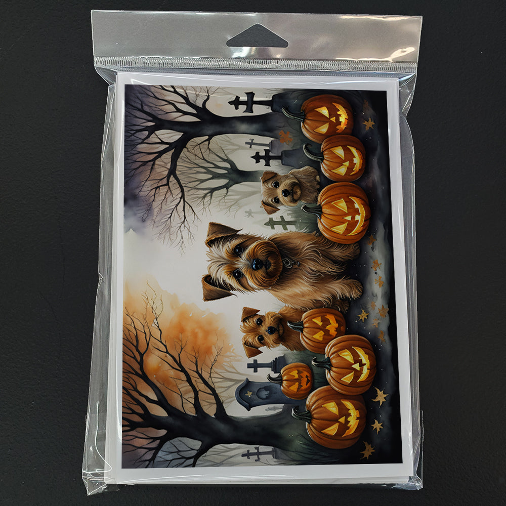 Caroline's Treasures DAC2048GCA7P Norfolk Terrier Spooky Halloween Greeting Cards and Envelopes Pack of 8 Blank Cards with Envelopes Whimsical A7 Size 5x7 Blank Greeting Cards