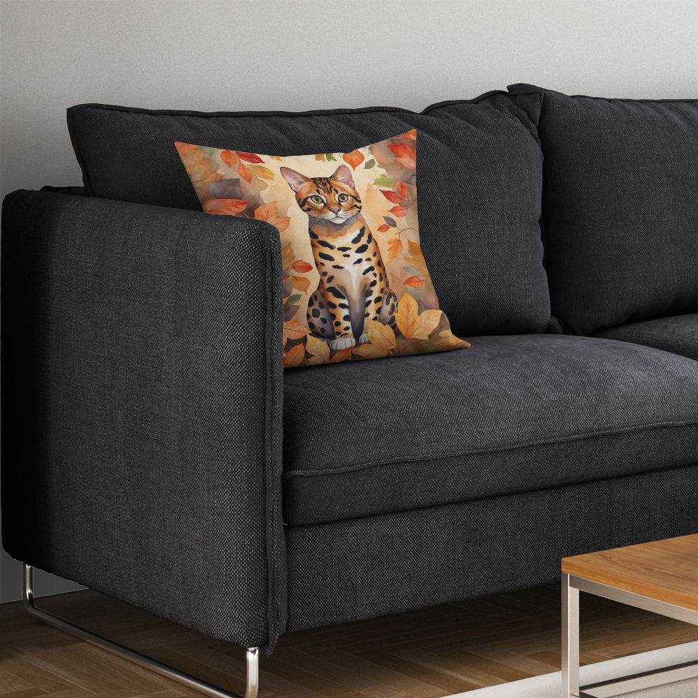 Caroline's Treasures Bengal Cat in Fall Leaves Throw Pillow Machine Washable, Indoor Outdoor Decorative Pillow for - image 7