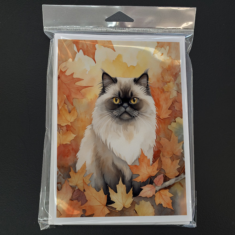 Caroline's Treasures Himalayan Cat in Fall Leaves Greeting Cards Pack of 8 Blank Cards with Envelopes Whimsical A7 Size - image 3