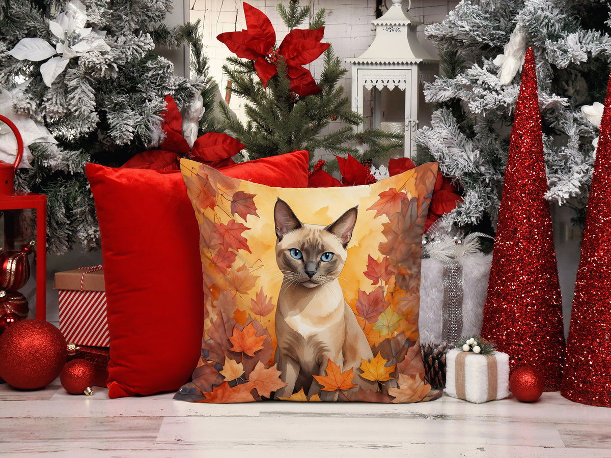 Caroline's Treasures Tonkinese Cat in Fall Leaves Throw Pillow Machine Washable, Indoor Outdoor Decorative Pillow for - image 7