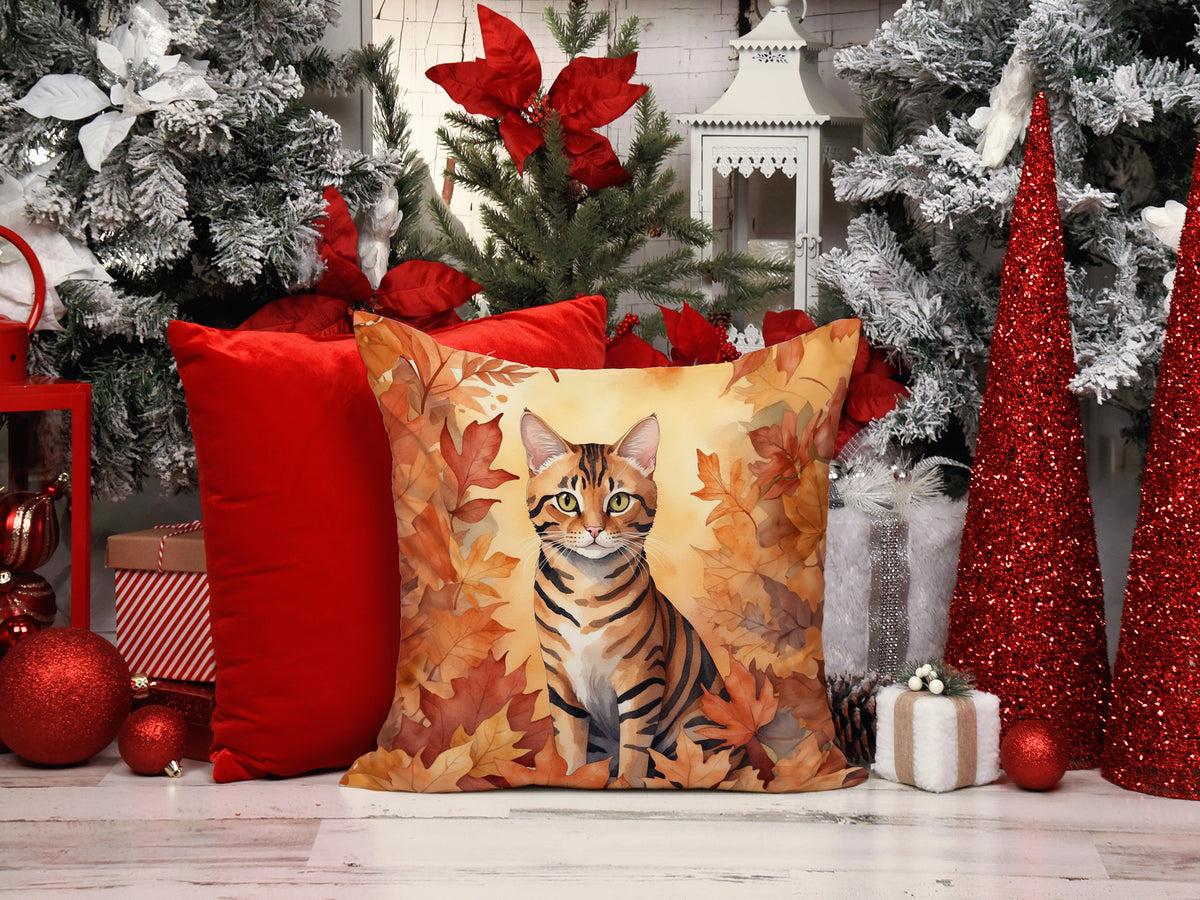 Caroline's Treasures Toyger Cat in Fall Leaves Throw Pillow Machine Washable, Indoor Outdoor Decorative Pillow for - image 7