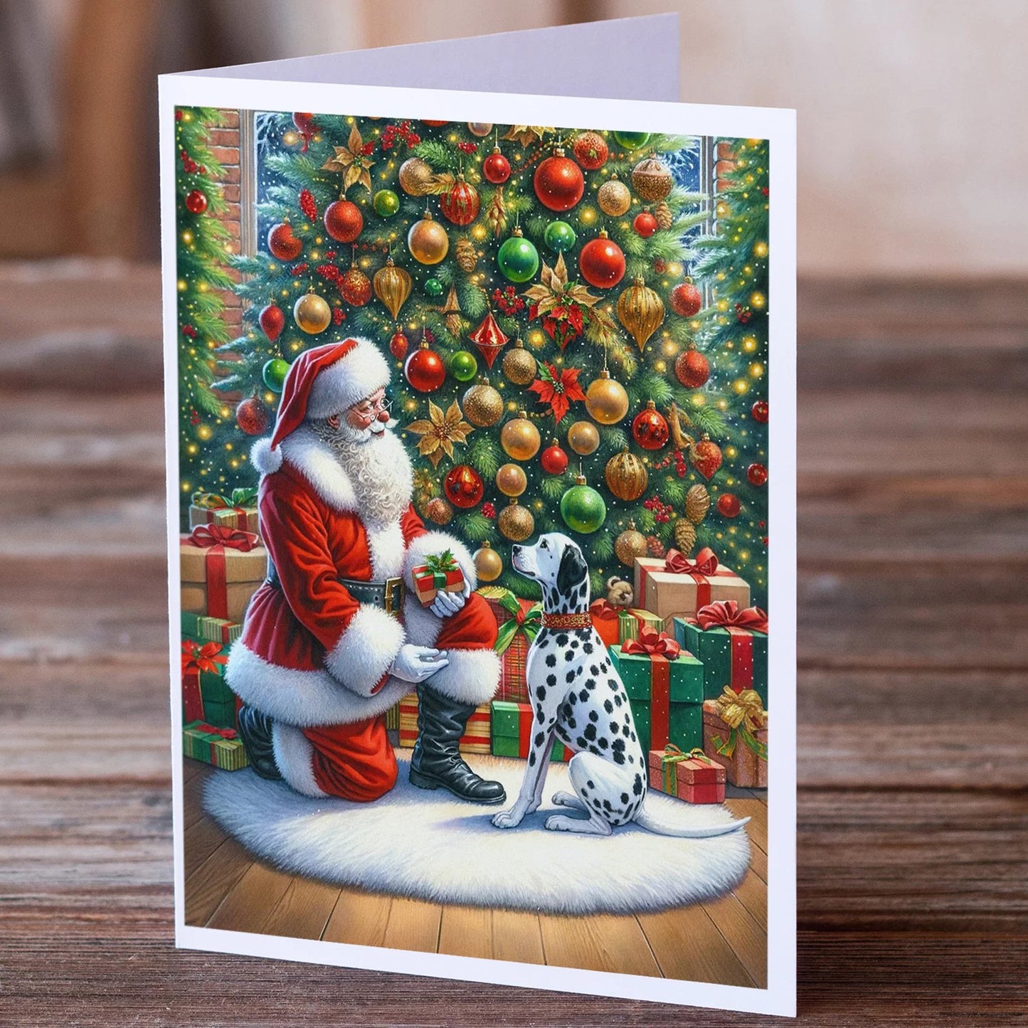 Caroline's Treasures -Dalmatian and Santa Greeting Cards -8 Pack