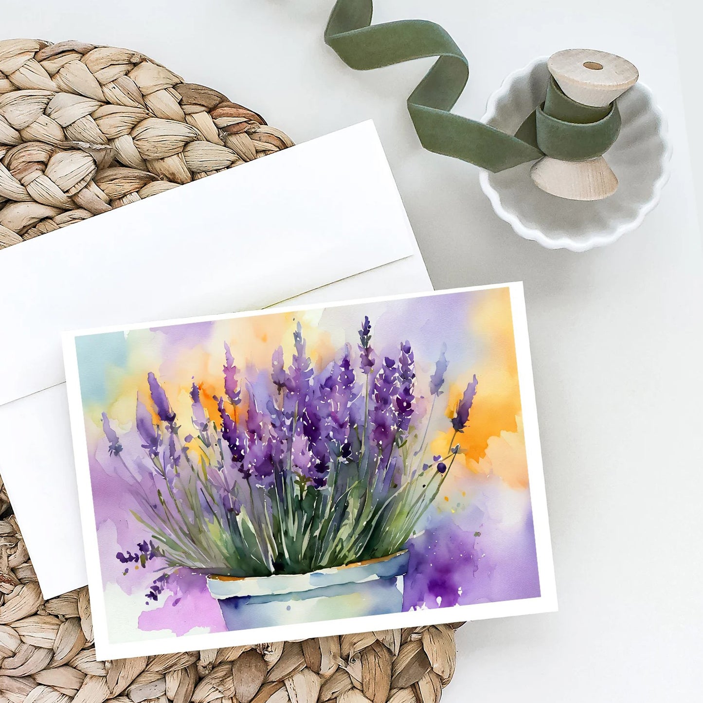 Caroline's Treasures Lavender Greeting Cards -8 Pack