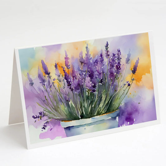 Caroline's Treasures Lavender Greeting Cards -8 Pack
