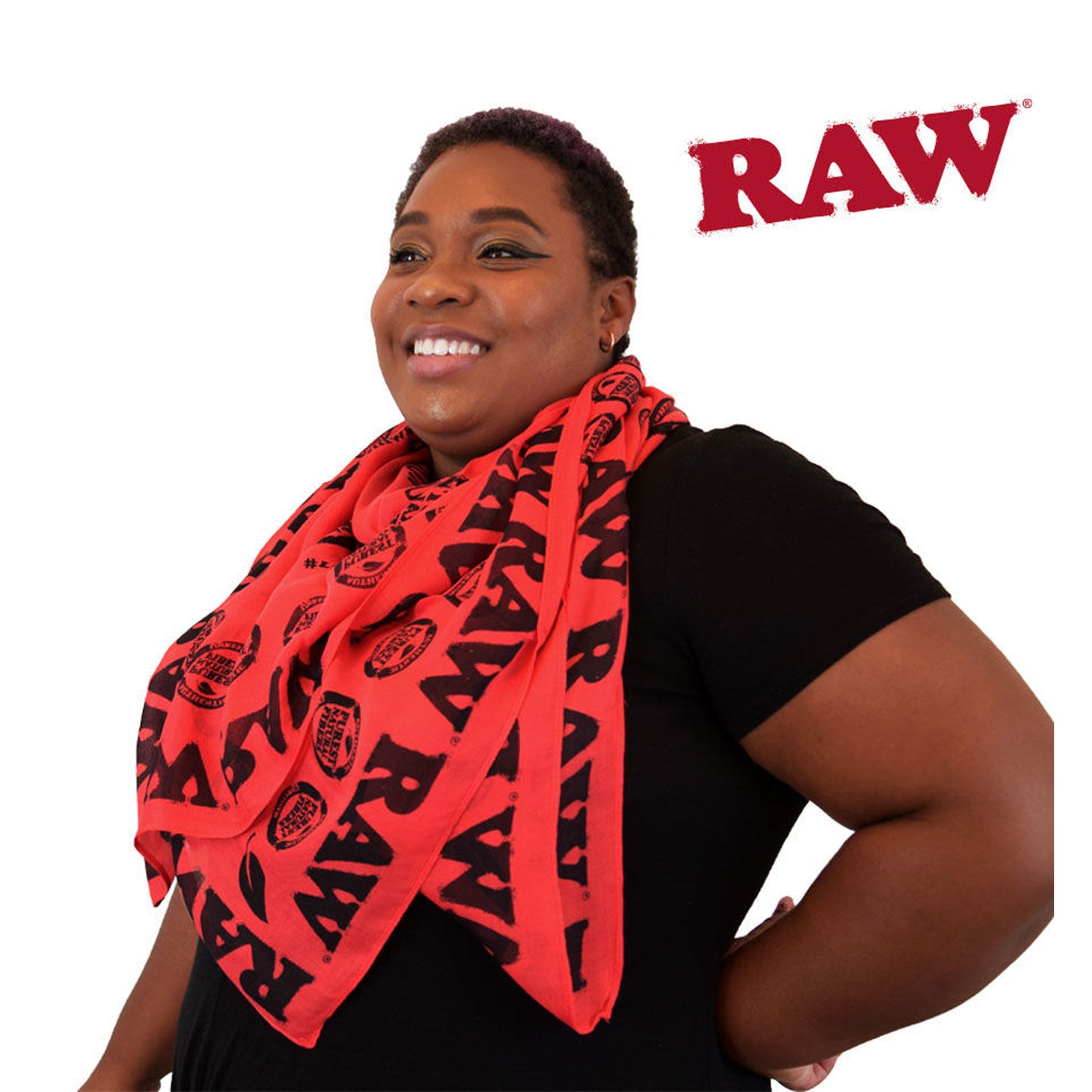 RAW Ultra Soft Vegan Fashion Scarf – 46" x 46" -Red
