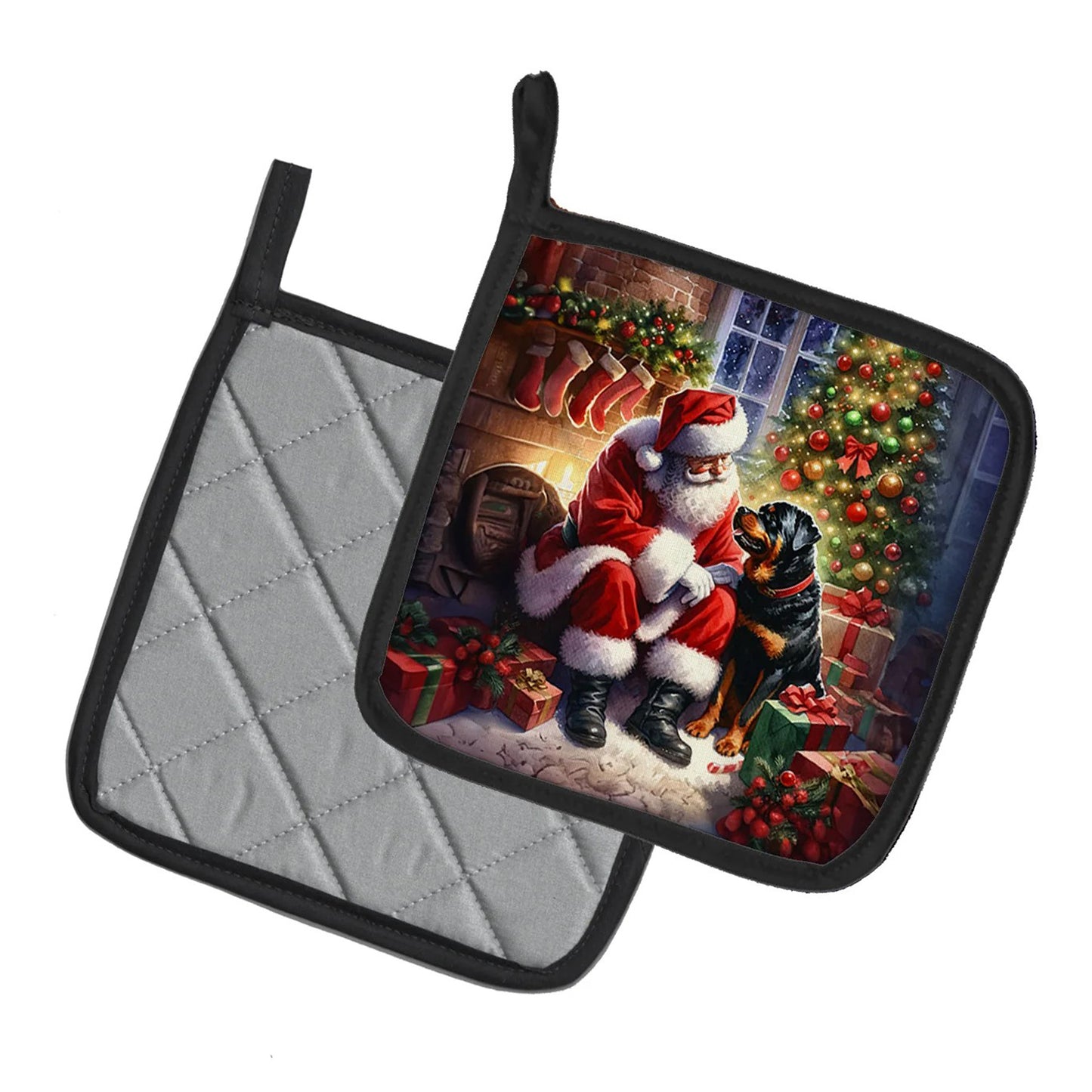 Caroline's Treasures Decorative Rottweiler and Santa Pot Holders