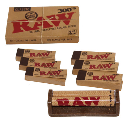 RAW Classic 300 Bundle – 300 unbleached 1¼ rolling papers and 300 RAW tips in eco-friendly packaging