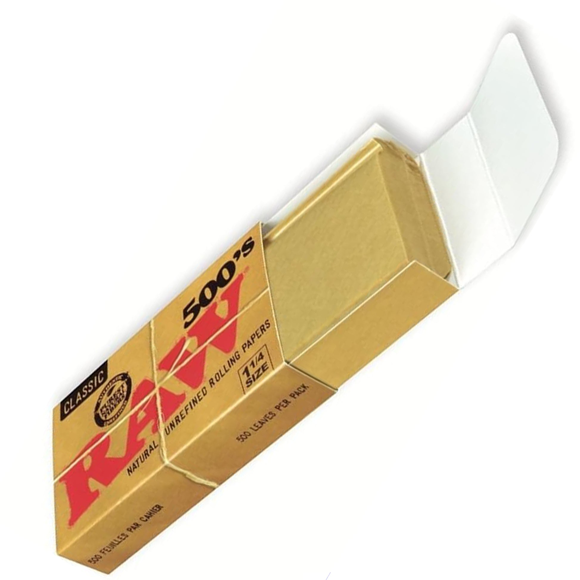 RAW 500 Classic Bundle – 500 unbleached 1¼ rolling papers and 500 RAW tips in eco-friendly packaging