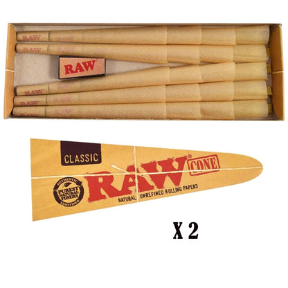 RAW Classic 98 Special Pre-Rolled Cones – 2 pack of 98mm natural cones with tips