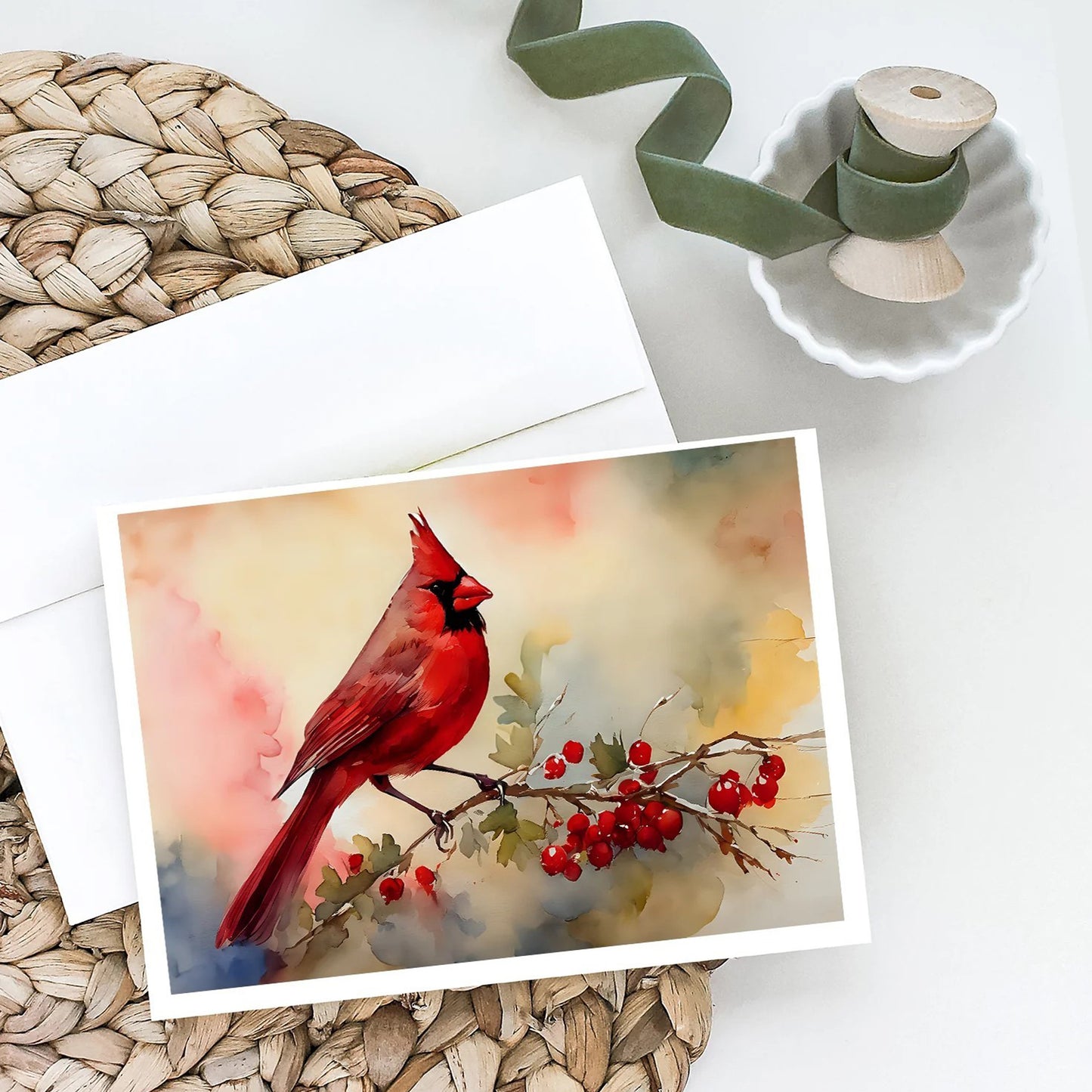 Caroline's Treasures Cardinal Greeting Cards -8 Pack