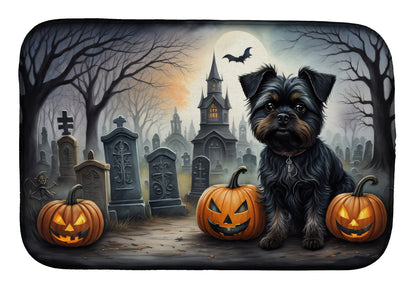 Caroline's Treasures DAC2001DDM Affenpinscher Spooky Halloween Dish Drying Mat Absorbent Dish Drying Mat Pad for Kitchen Counter Dish Drainer Mat for Countertop, 14 x 21, Multicolor