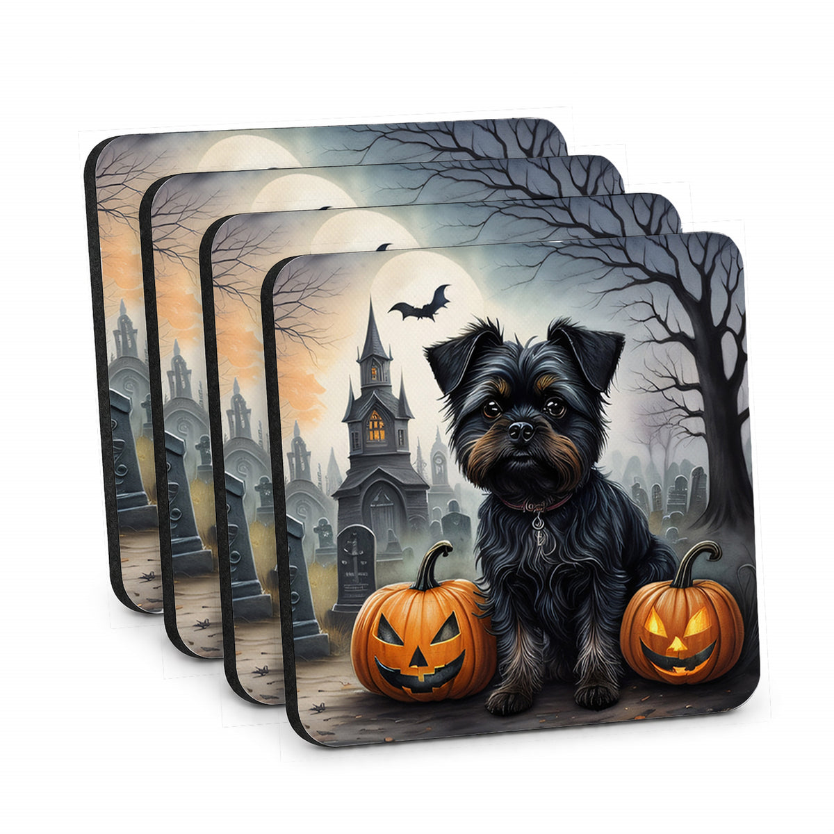Caroline's Treasures Affenpinscher Dogs Foam Drink Coasters Set of 4