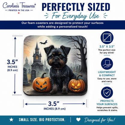 Caroline's Treasures Affenpinscher Dogs Foam Drink Coasters Set of 4