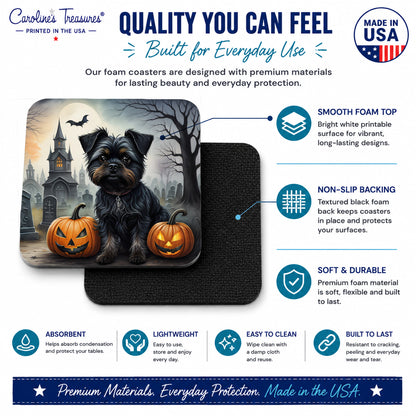 Caroline's Treasures Affenpinscher Dogs Foam Drink Coasters Set of 4