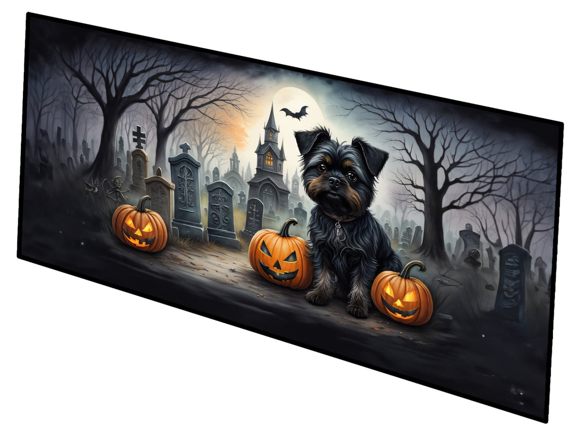 Caroline's Treasures Affenpinscher Spooky Halloween Runner Mat 28x58 Front Door Mat Indoor Outdoor Rugs for Entryway Hallway Foyer Non Slip Washable Wide Doormat
