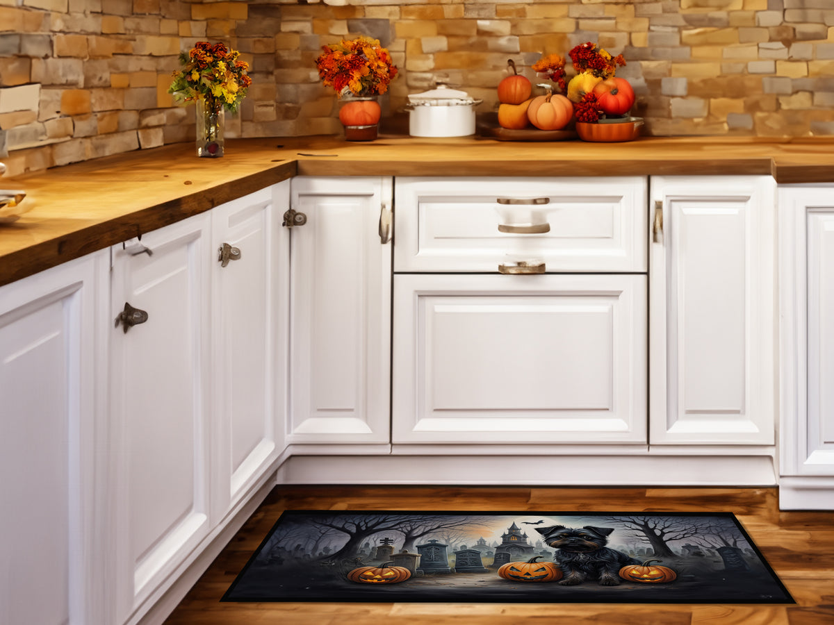 Caroline's Treasures Affenpinscher Spooky Halloween Runner Mat 28x58 Front Door Mat Indoor Outdoor Rugs for Entryway Hallway Foyer Non Slip Washable Wide Doormat