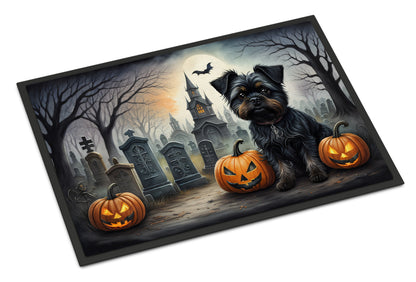 Caroline's Treasures DAC2001MAT Affenpinscher Spooky Halloween Doormat 18x27 Front Door Mat Indoor Outdoor Rugs for Entryway, Non Slip Washable Low Pile, 18H X 27W
