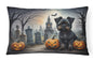 Caroline's Treasures DAC2001PW1216 Affenpinscher Spooky Halloween Fabric Decorative Pillow Machine Washable, Indoor Outdoor Decorative Pillow for Couch, Bed or Patio, 12HX16W