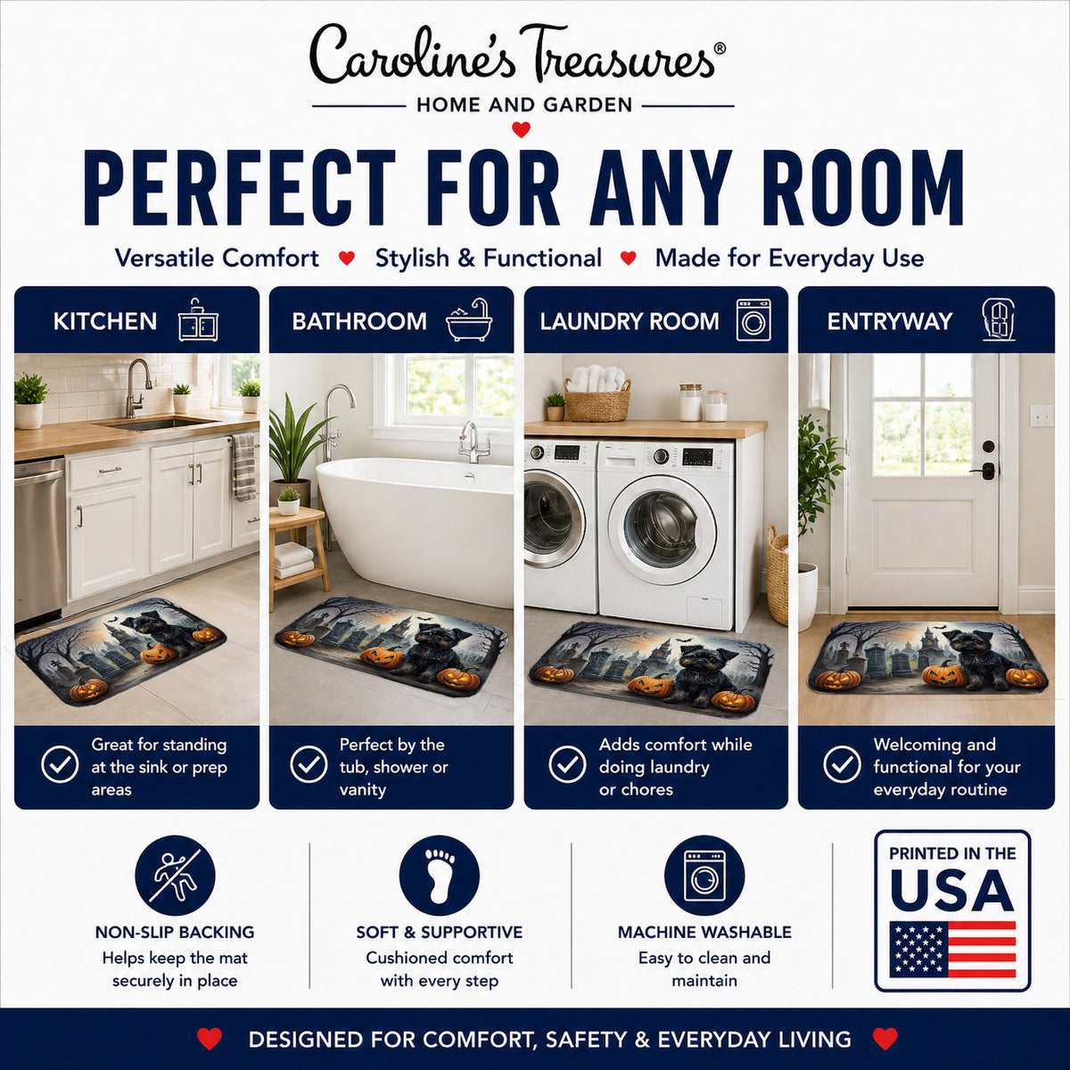 Caroline's Treasures Affenpinscher Dogs Memory Foam Mat 19x27