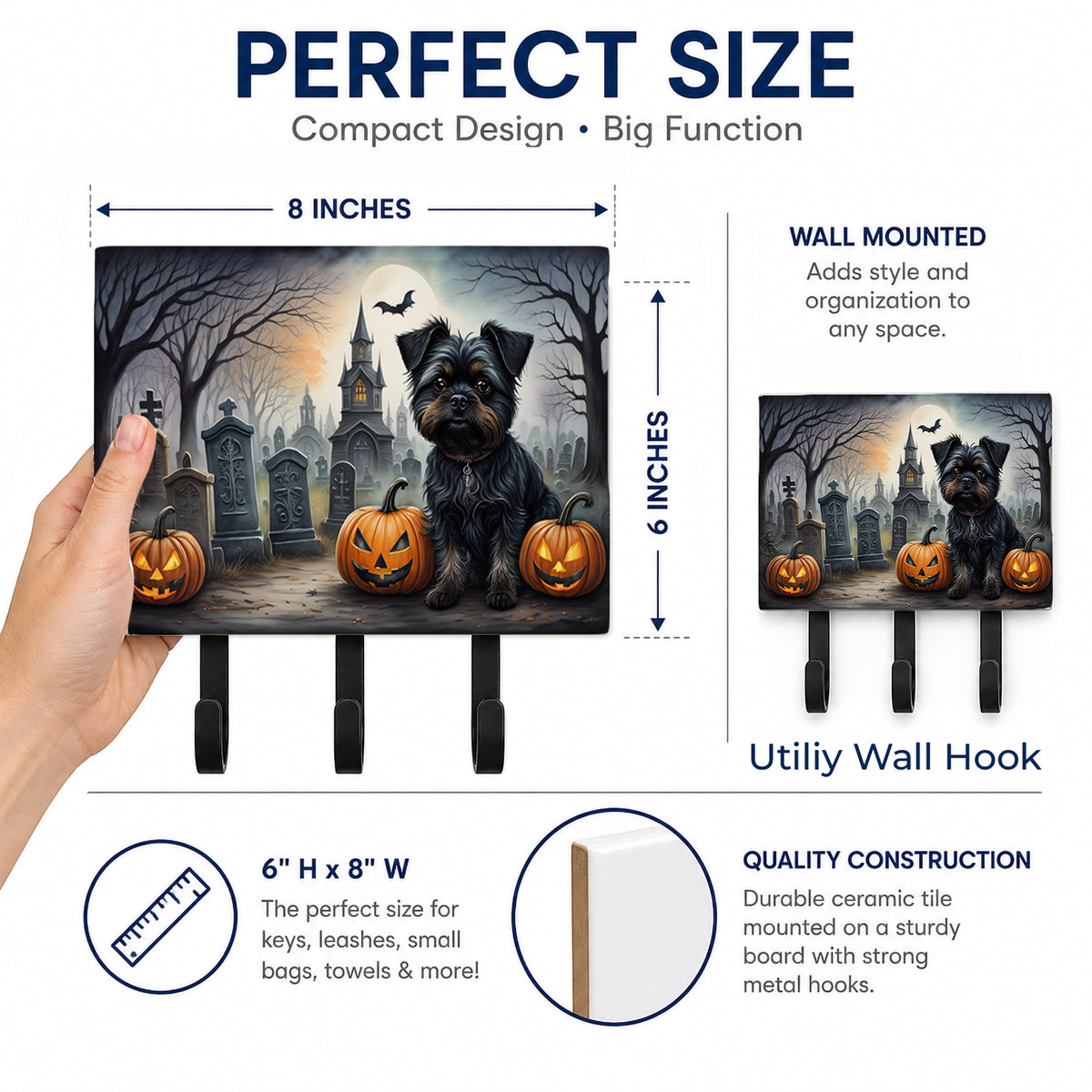 Caroline's Treasures Affenpinscher Dogs Ceramic Triple Wall Hook