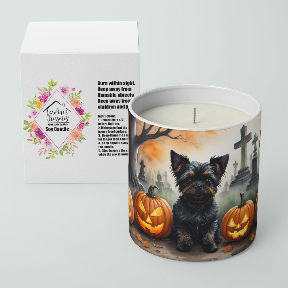 Caroline's Treasures DAC2002CDL Affenpinscher Spooky Halloween Decorative Soy Candle Nature Soy Wax Essential Oil Home Decor Ideal for Bedroom Kitchen Bath Office Gift, 10 oz