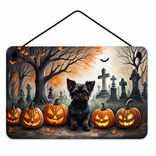 Caroline's Treasures DAC2002DS812 Affenpinscher Spooky Halloween Wall or Door Hanging Prints Aluminum Metal Sign Kitchen Wall Bar Bathroom Plaque Home Decor, 8x12, Multicolor