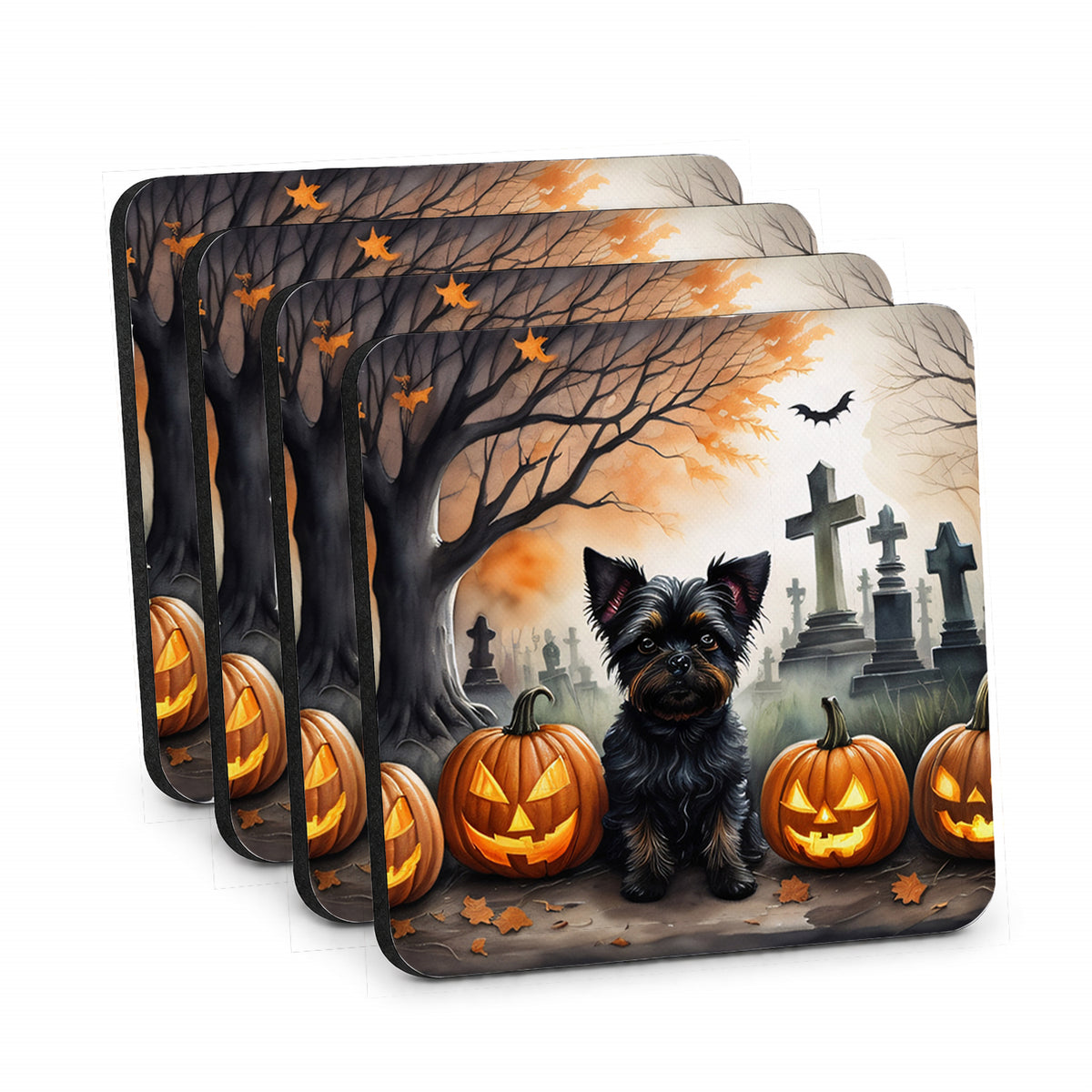 Caroline's Treasures Affenpinscher Dogs Foam Drink Coasters Set of 4