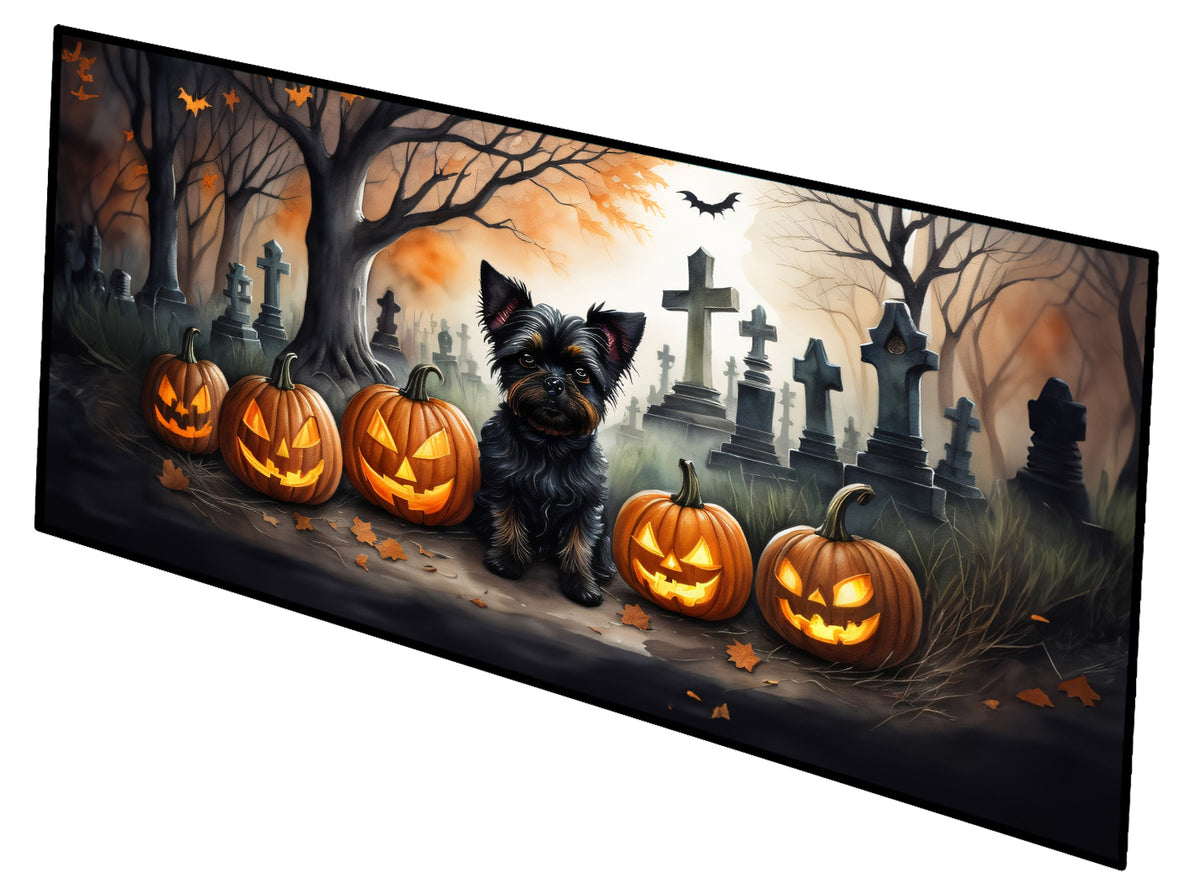 Caroline's Treasures Affenpinscher Spooky Halloween Runner Mat 28x58 Front Door Mat Indoor Outdoor Rugs for Entryway Hallway Foyer Non Slip Washable Wide Doormat