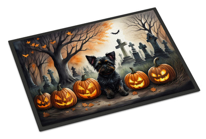 Caroline's Treasures DAC2002JMAT Affenpinscher Spooky Halloween Indoor or Outdoor Mat 24x36 Front Door Mat Indoor Outdoor Rugs for Entryway, Non Slip Washable Low Pile, 24H X 36W