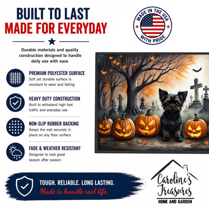Caroline's Treasures DAC2002JMAT Affenpinscher Spooky Halloween Indoor or Outdoor Mat 24x36 Front Door Mat Indoor Outdoor Rugs for Entryway, Non Slip Washable Low Pile, 24H X 36W