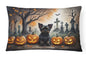 Caroline's Treasures DAC2002PW1216 Affenpinscher Spooky Halloween Fabric Decorative Pillow Machine Washable, Indoor Outdoor Decorative Pillow for Couch, Bed or Patio, 12HX16W