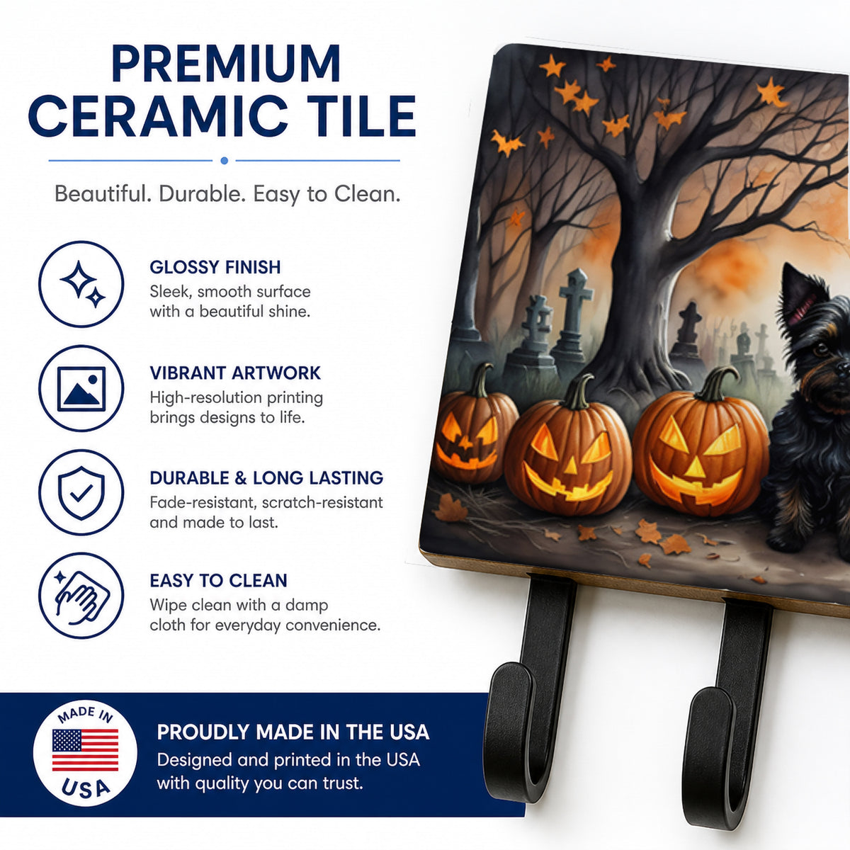 Caroline's Treasures Affenpinscher Dogs Ceramic Triple Wall Hook