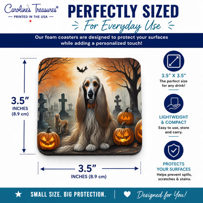 Caroline's Treasures Afghan Hound Dogs Foam Drink Coasters Set of 4