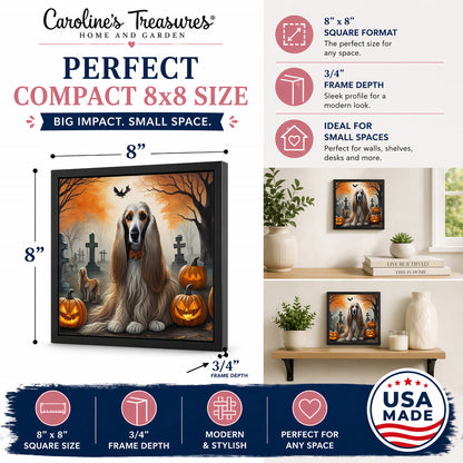 Caroline's Treasures Afghan Hound Dogs Framed Metal Wall Art 8 x 8 Inch