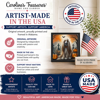 Caroline's Treasures Afghan Hound Dogs Framed Metal Wall Art 8 x 8 Inch