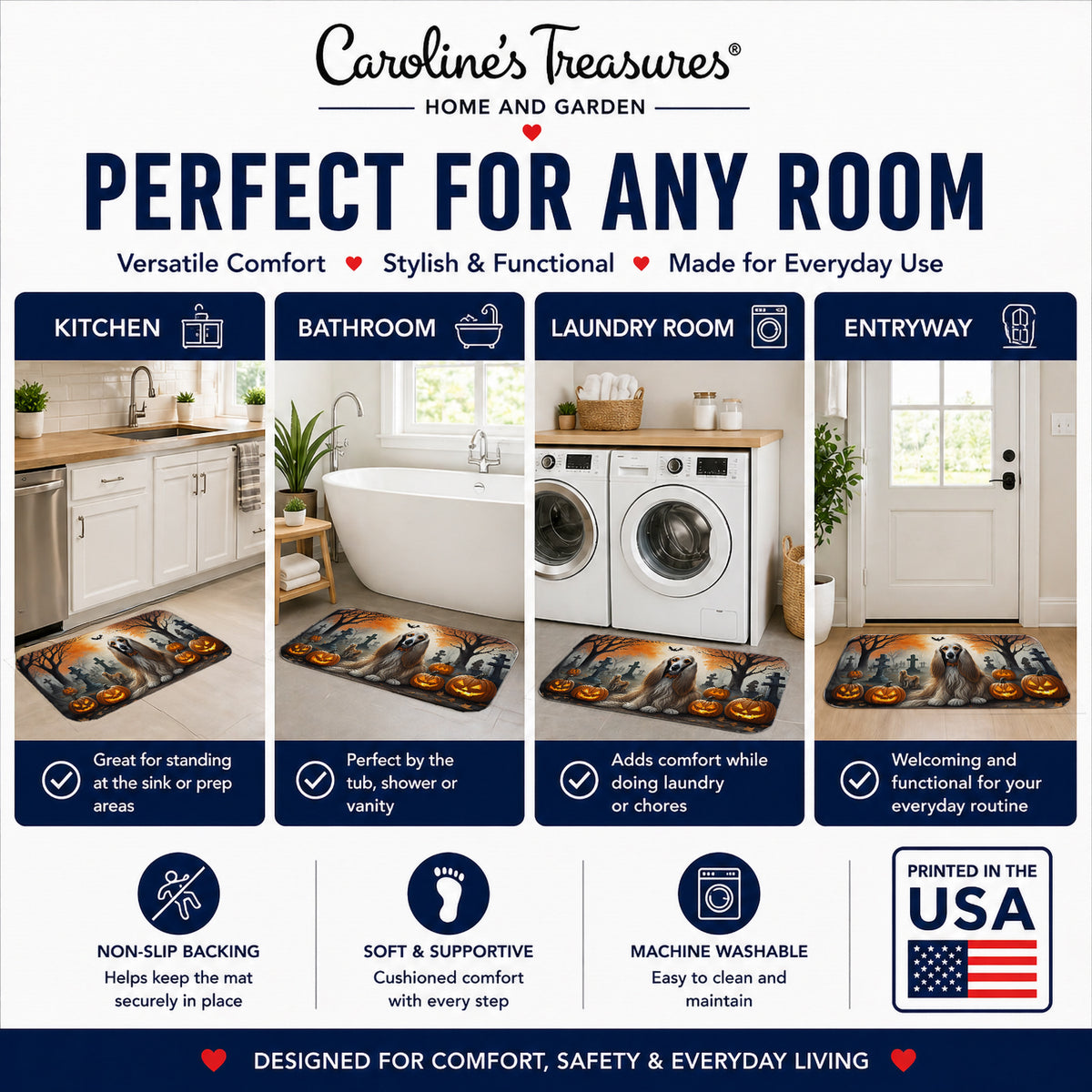 Caroline's Treasures Afghan Hound Dogs Memory Foam Mat 19x27