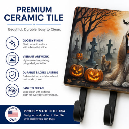 Caroline's Treasures Afghan Hound Dogs Halloween Ceramic Triple Wall Hook