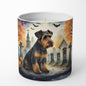 Caroline's Treasures DAC2004CDL Airedale Terrier Spooky Halloween Decorative Soy Candle Nature Soy Wax Essential Oil Home Decor Ideal for Bedroom Kitchen Bath Office Gift, 10 oz