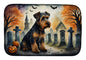 Caroline's Treasures DAC2004DDM Airedale Terrier Spooky Halloween Dish Drying Mat Absorbent Dish Drying Mat Pad for Kitchen Counter Dish Drainer Mat for Countertop, 14 x 21, Multicolor
