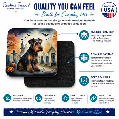 Caroline's Treasures Airedale Terrier Dogs Foam Drink Coasters Set of 4