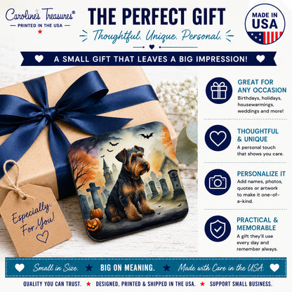 Caroline's Treasures Airedale Terrier Dogs Foam Drink Coasters Set of 4
