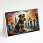 Caroline's Treasures DAC2004GCA7P Airedale Terrier Spooky Halloween Greeting Cards and Envelopes Pack of 8 Blank Cards with Envelopes Whimsical A7 Size 5x7 Blank Greeting Cards