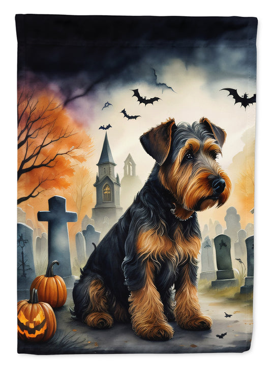 Caroline's Treasures DAC2004GF Airedale Terrier Spooky Halloween Garden Flag Mailbox Flag Decorative Yard Flag Banner Outside Patio Artwork Yard Flower Beds, Garden Size, Multicolor