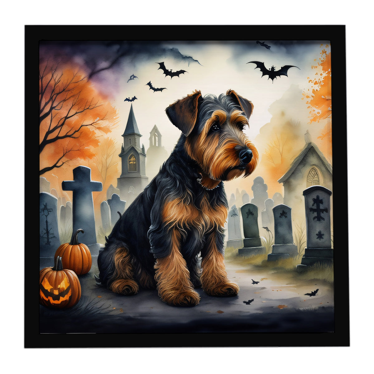 Caroline's Treasures Airedale Terrier Dogs Framed Metal Wall Art 8x8 In