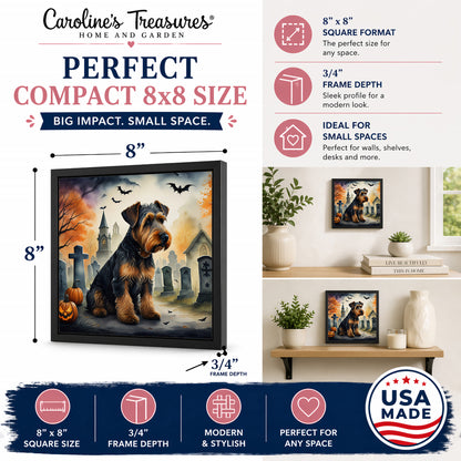 Caroline's Treasures Airedale Terrier Dogs Framed Metal Wall Art 8x8 In